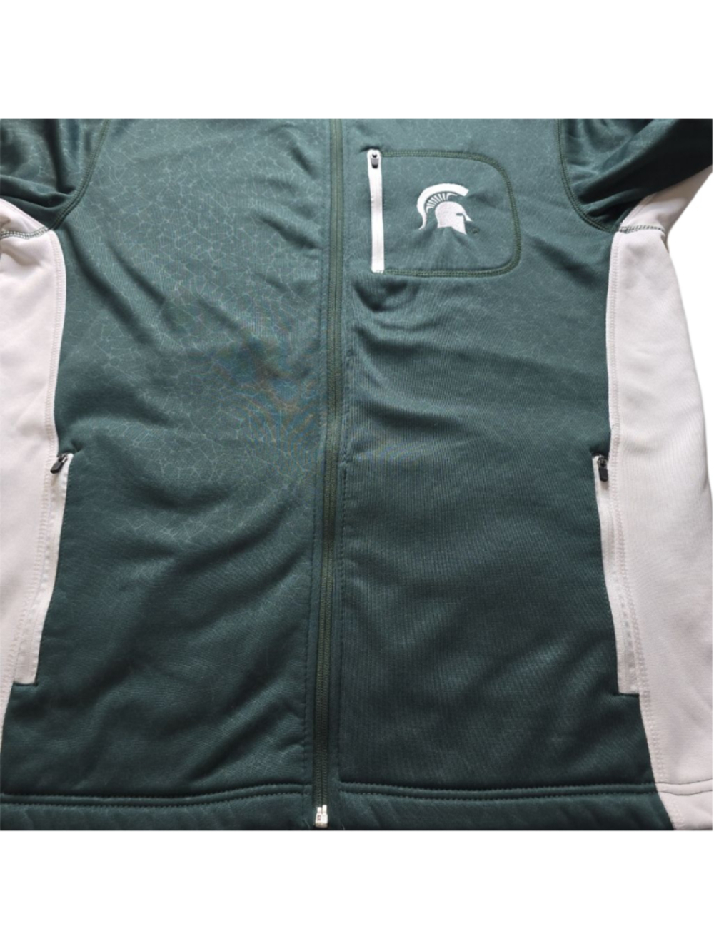 Michigan State Spartans Colosseum Full Zip Hoodie Jacket Mens M Green White - Picture 4 of 11